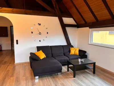 Ein Sitzbereich in der Unterkunft Main Appartement-Haus - 97896 Freudenberg