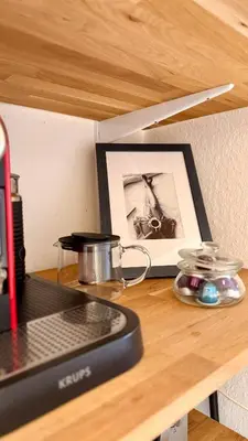 Küche/Küchenzeile in der Unterkunft 'Das kleine Feine' - Ruhige, helle Ferienwohnung mit Parkplatz und Balkon