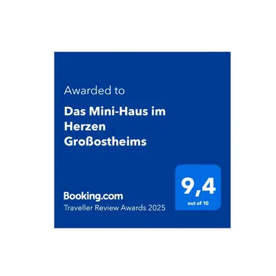 Ein Zertifikat, Auszeichnung, Logo oder anderes Dokument, das in der Unterkunft Das Mini-Haus im Herzen Großostheims ausgestellt ist