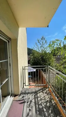 Ein Balkon oder eine Terrasse in der Unterkunft Ferienwohnung Teufelstisch