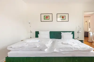 Ein Bett oder Betten in einem Zimmer der Unterkunft Klimatisierte Wohnung mit großer Terrasse