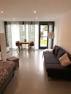 Ein Sitzbereich in der Unterkunft Ferienwohnung mit hervorragender Aussicht