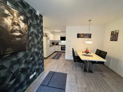 Küche/Küchenzeile in der Unterkunft Ferienwohnung Bachmann