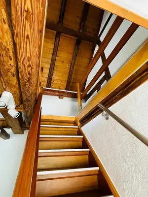 Ein Etagenbett oder Etagenbetten in einem Zimmer der Unterkunft Ferienhaus Zur Hofreite