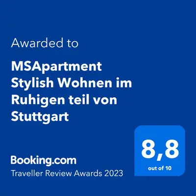 Ein Zertifikat, Auszeichnung, Logo oder anderes Dokument, das in der Unterkunft MsApartment Stylish wohnen in STUTTGART Self-Check-in zu jeder Zeit voll automatisiert ausgestellt ist