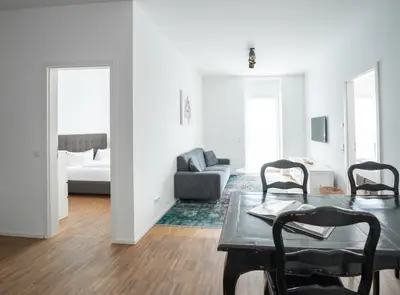 Ein Sitzbereich in der Unterkunft Prime Park Family Apartment Aschaffenburg