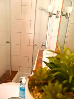 Ein Badezimmer in der Unterkunft Gästehaus Zum Weinbauer