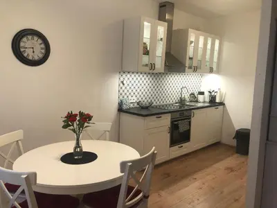 Küche/Küchenzeile in der Unterkunft Philosophen und Neckarblick Apartment