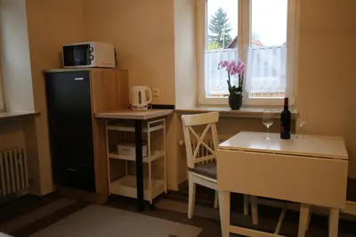 Küche/Küchenzeile in der Unterkunft Ferienwohnung Altes Pfarrhaus Bargen