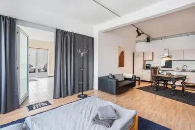 Küche/Küchenzeile in der Unterkunft 40 qm große Studiowohnung zentral gelegen - direkt in Groß-Umstadt - 300 m bis zum Marktplatz