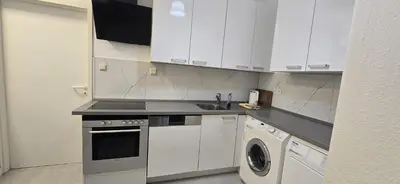 Küche/Küchenzeile in der Unterkunft Monteur und Messewohnung