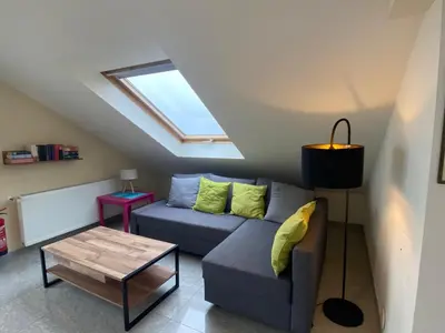 Ein Sitzbereich in der Unterkunft Ferienwohnung Fernblick Pfalz - mit Sauna