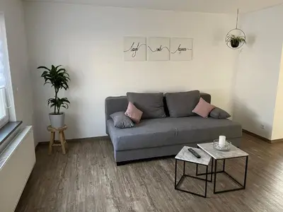Ein Sitzbereich in der Unterkunft Ferienwohnung Jasmin