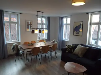 Ein Sitzbereich in der Unterkunft Ferienwohnung Mittendrin mit Parkplatz