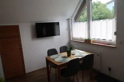 TV/Unterhaltungsangebot in der Unterkunft Kleine, gemütliche Dachgeschosswohnung