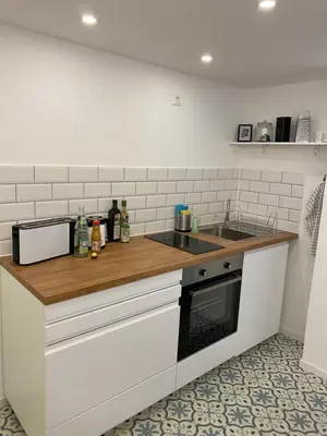 Küche/Küchenzeile in der Unterkunft Ferienwohnung an der Nagold - Liebeneckstraße EG