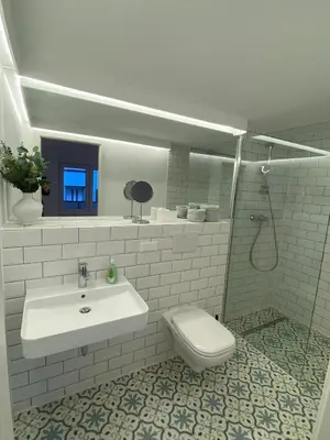 Ein Badezimmer in der Unterkunft Ferienwohnung an der Nagold - Liebeneckstraße EG