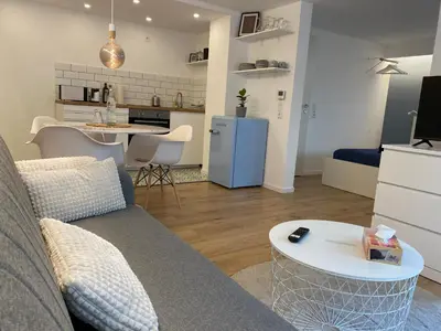 Küche/Küchenzeile in der Unterkunft Ferienwohnung an der Nagold - Liebeneckstraße EG