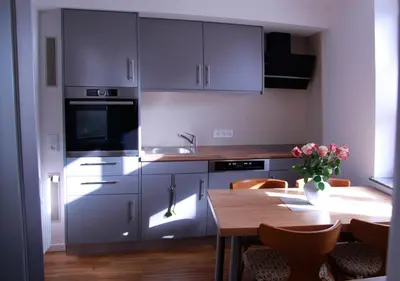 Küche/Küchenzeile in der Unterkunft Ferienwohnung „Brot & Wein”