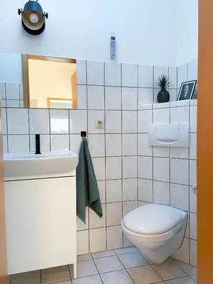 Ein Badezimmer in der Unterkunft Ferienwohnung Burgpanorama