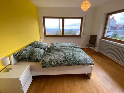 Ein Bett oder Betten in einem Zimmer der Unterkunft Ferienhaus Pfälzer Wald Weyher