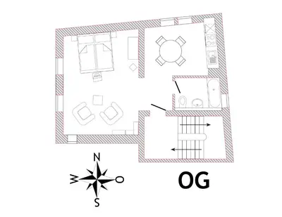 Grundriss der Unterkunft Ferienapartments im Hintergässel