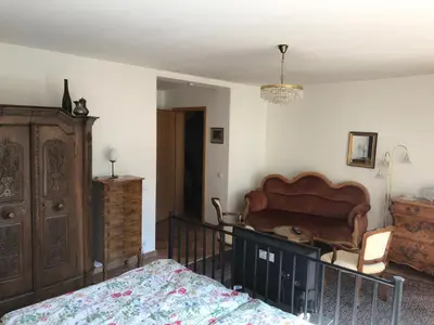 Ein Sitzbereich in der Unterkunft Ferienapartments im Hintergässel