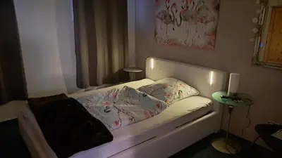 Ein Bett oder Betten in einem Zimmer der Unterkunft Ferienwohnung Jasmin in Schönau bei Heidelberg FEWO 4 Souterrain