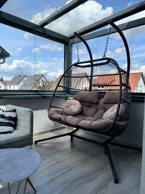 Ein Sitzbereich in der Unterkunft LifeStyle Apartment Sinsheim