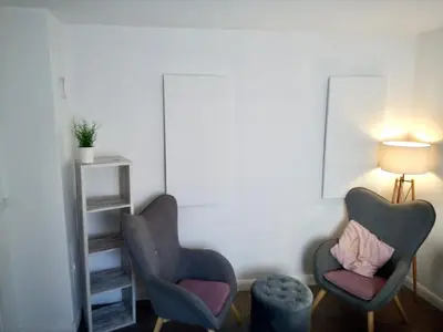 Ein Sitzbereich in der Unterkunft Gemütliche 1 Zimmer Ferienwohnung