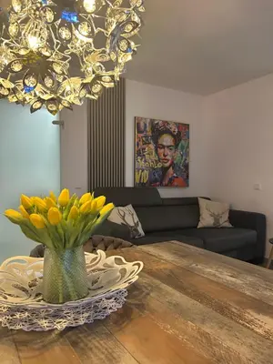 Ein Sitzbereich in der Unterkunft FERIENWOHNUNG TRUNK direkt an den Weinbergen, Parkplatz, Terrasse mit Grill und Lounge