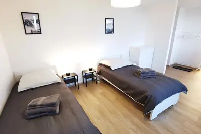 Ein Bett oder Betten in einem Zimmer der Unterkunft DA01 - Gemütliches 1-Zimmer-Apartment mit Balkon in Darmstadt