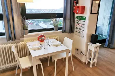Ein Sitzbereich in der Unterkunft DA01 - Gemütliches 1-Zimmer-Apartment mit Balkon in Darmstadt