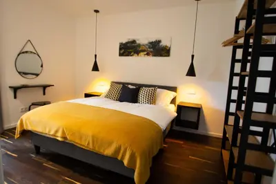 Ein Bett oder Betten in einem Zimmer der Unterkunft Am Wiesental