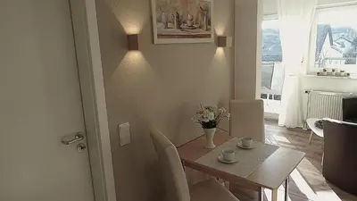 Ein Sitzbereich in der Unterkunft Gästehaus Becker