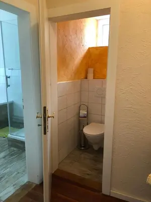 Ein Badezimmer in der Unterkunft Altes Schulhaus Mutschelbach