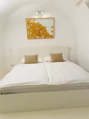 Ein Bett oder Betten in einem Zimmer der Unterkunft FeWo Silberberg im Loftstil mit Terrasse