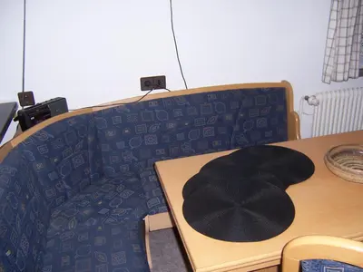 Ein Sitzbereich in der Unterkunft Gästehaus Schneider
