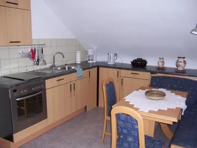 Küche/Küchenzeile in der Unterkunft Gästehaus Schneider