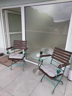 Ein Balkon oder eine Terrasse in der Unterkunft Ferienwohnung Unterm Rappenfels