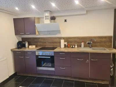 Küche/Küchenzeile in der Unterkunft Appartement am Ziegeleipark