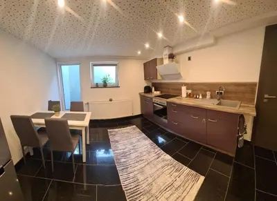 Küche/Küchenzeile in der Unterkunft Appartement am Ziegeleipark