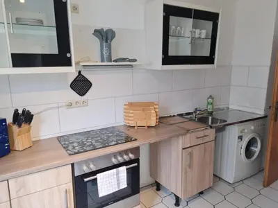 Küche/Küchenzeile in der Unterkunft Promotion Prices Monteurwohnung nahe Pforzheim und Karlsruhe