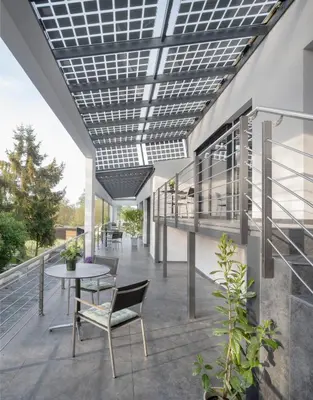 Ein Balkon oder eine Terrasse in der Unterkunft Ferienwohnung im Vogelgesang W4