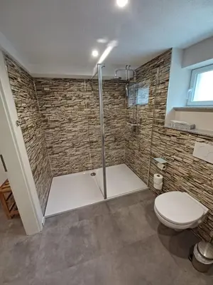 Ein Badezimmer in der Unterkunft Ferienwohnung in der Grünheck