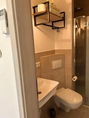 Ein Badezimmer in der Unterkunft Apartment Im Sand nahe am See