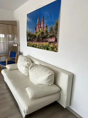 Ein Sitzbereich in der Unterkunft Apartment in Mainz-Lerchenberg