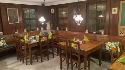Ein Sitzbereich in der Unterkunft Gasthaus Rössle