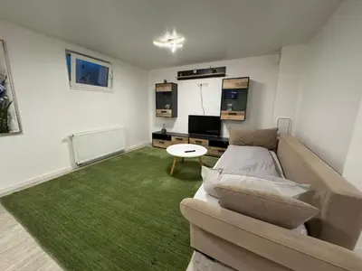 Ein Sitzbereich in der Unterkunft Business Apartment