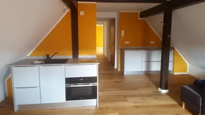 Küche/Küchenzeile in der Unterkunft Brunnenputzer Pension Restaurant
